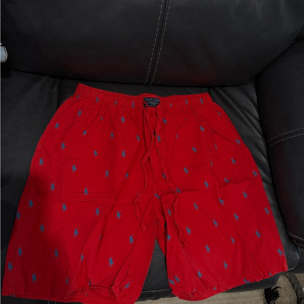 Polo by Ralph Lauren Red Shorts with Blue Logo